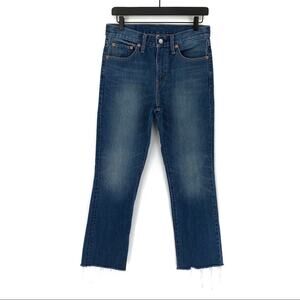 LEVI'S Mid Rise Straight Leg Crop Denim Jean Medium Wash 27
